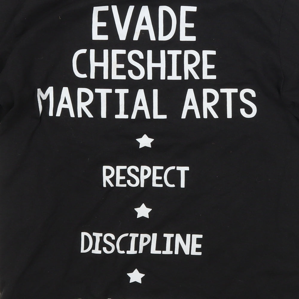 Preworn Boys Black   Basic T-Shirt Size 10 Years  - Evade Martial Arts