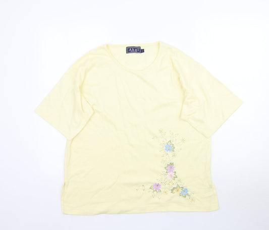 Akai Womens Yellow   Basic T-Shirt Size L