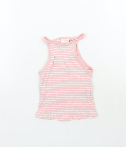 F&F Boys Pink Striped  Basic Tank Size 4-5 Years