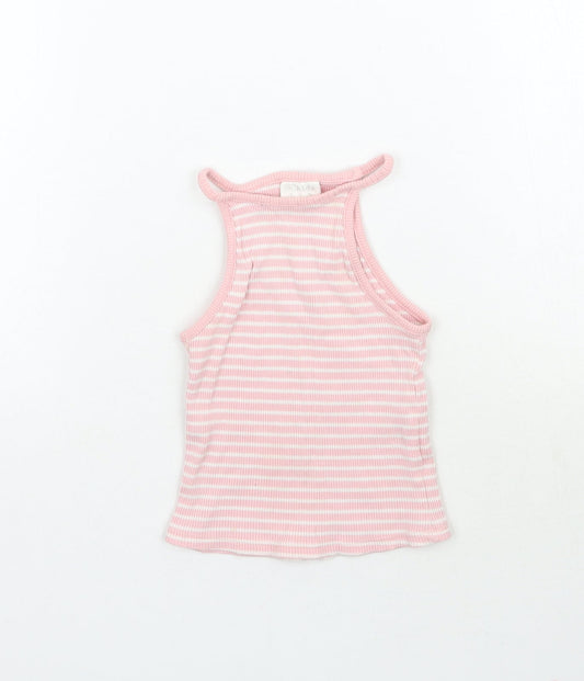 F&F Boys Pink Striped  Basic Tank Size 4-5 Years