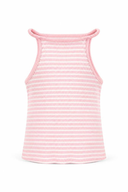 F&F Boys Pink Striped  Basic Tank Size 4-5 Years