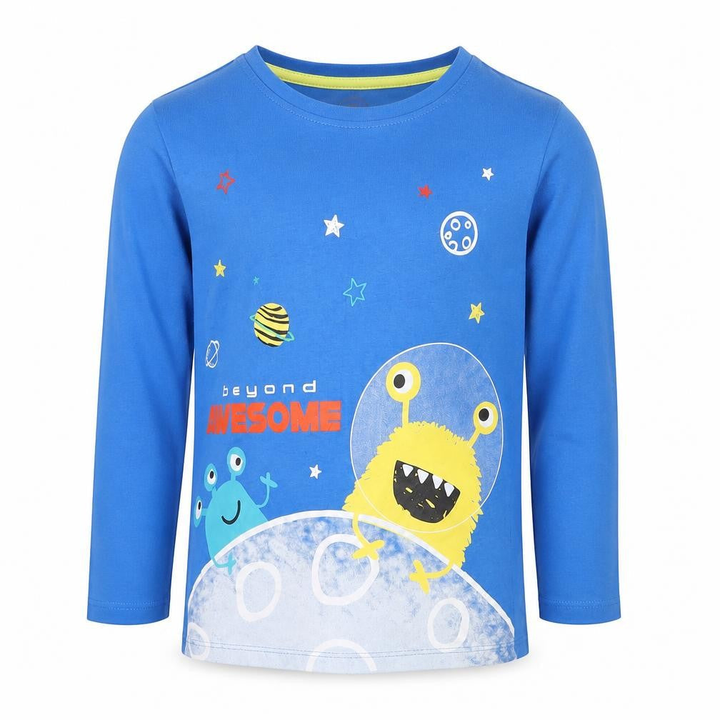 Preworn Boys Blue    Pyjama Top Size 7 Years  - Beyond awesome Alien