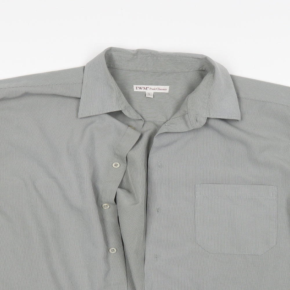 EWM Mens Grey    Button-Up Size L