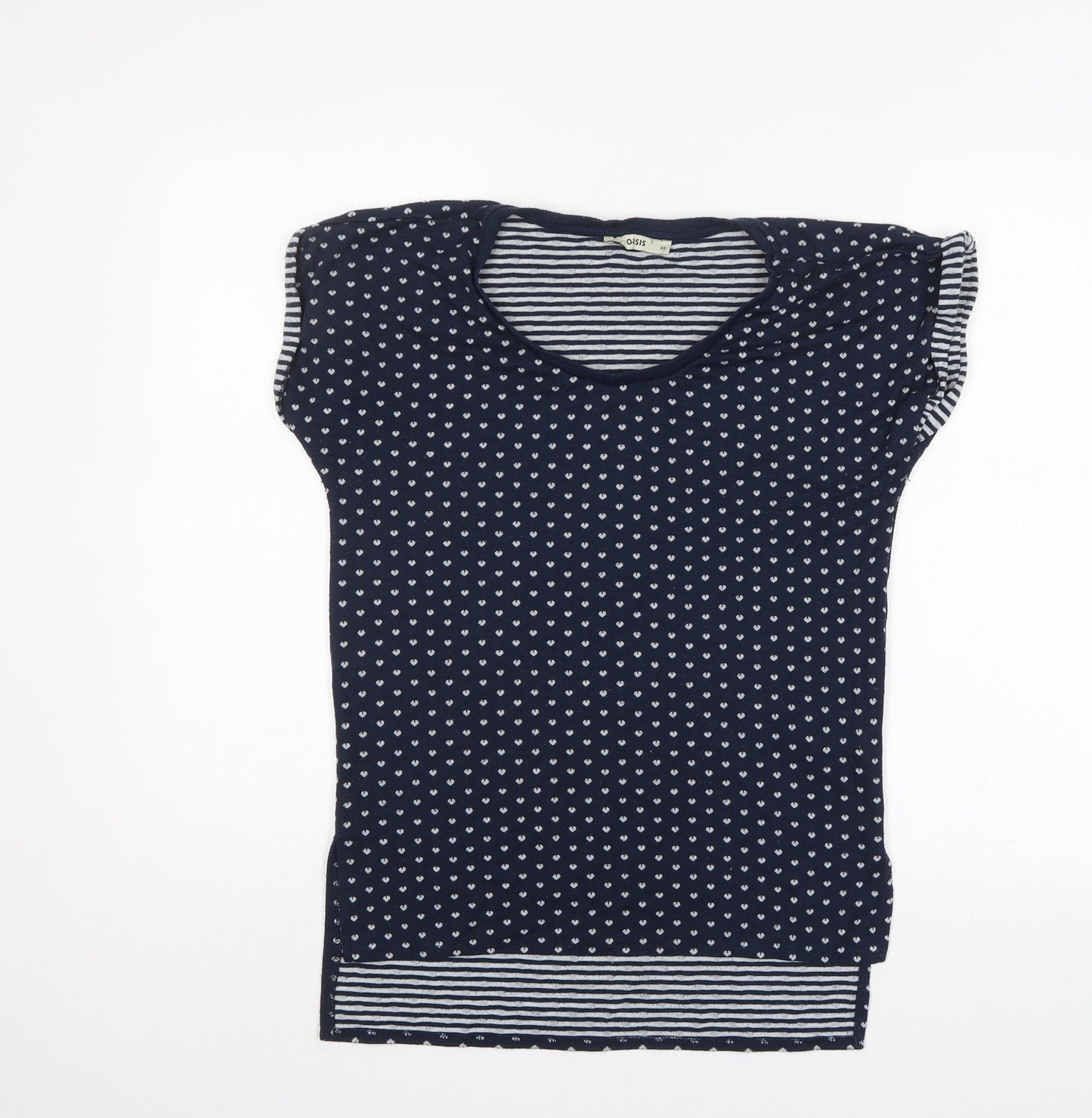 Oasis Womens Blue Polka Dot  Tunic T-Shirt Size XS