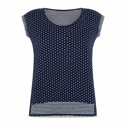 Oasis Womens Blue Polka Dot  Tunic T-Shirt Size XS