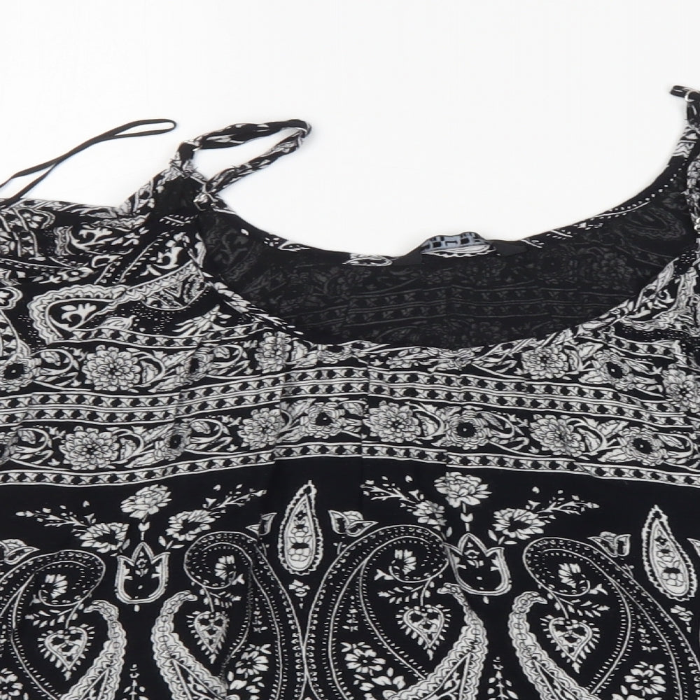 Select Womens Black Paisley  Basic Blouse Size 6