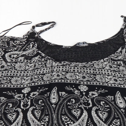 Select Womens Black Paisley  Basic Blouse Size 6