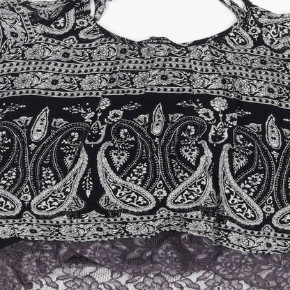 Select Womens Black Paisley  Basic Blouse Size 6