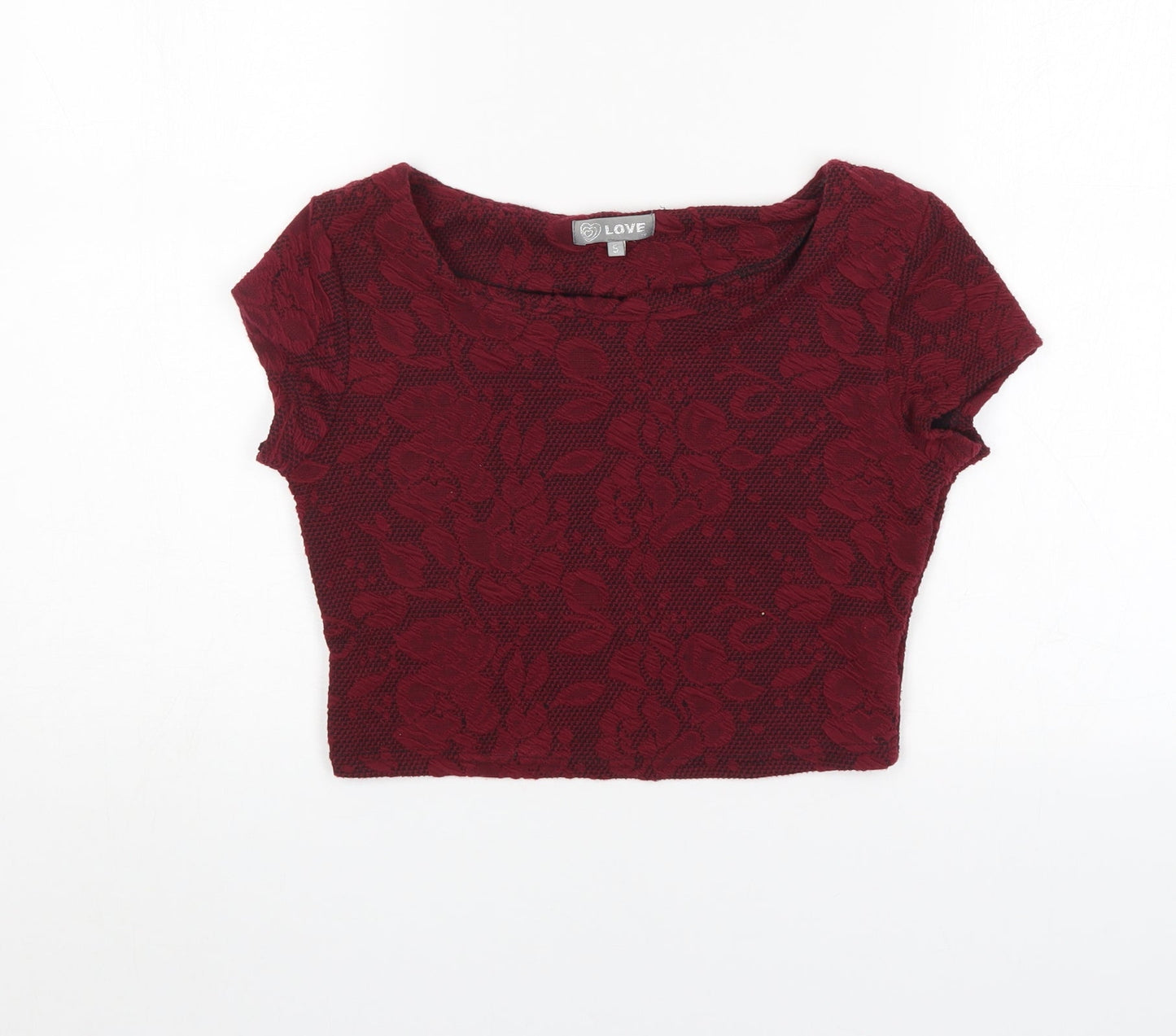 Love Womens Purple Floral  Basic Blouse Size 10