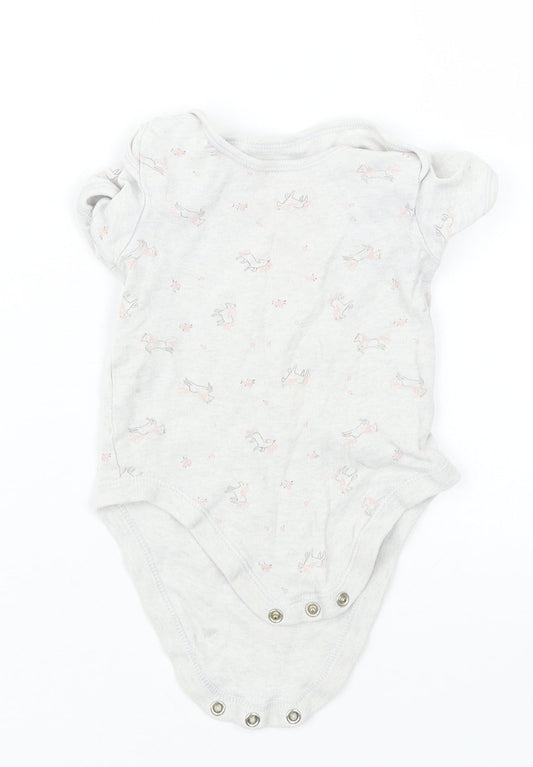George Girls Grey Geometric  Babygrow One-Piece Size 12-18 Months