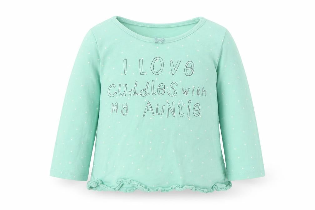George Girls Green Polka Dot  Basic T-Shirt Size 18-24 Months