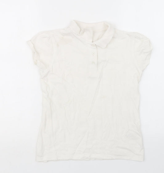 George Girls White   Basic Polo Size 11-12 Years