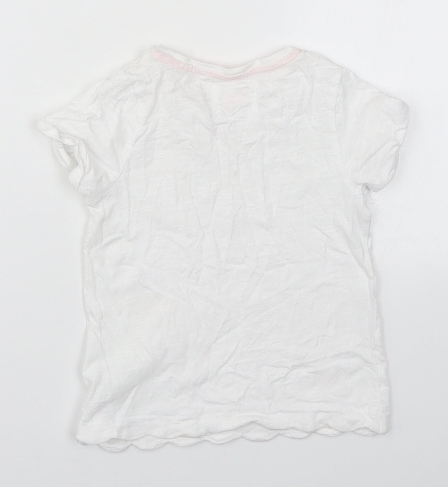 TU Girls White  Lace Basic T-Shirt Size 6 Years