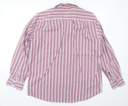 Preloved Peter England Mens Pink Striped   Button-Up Size 16 - Back