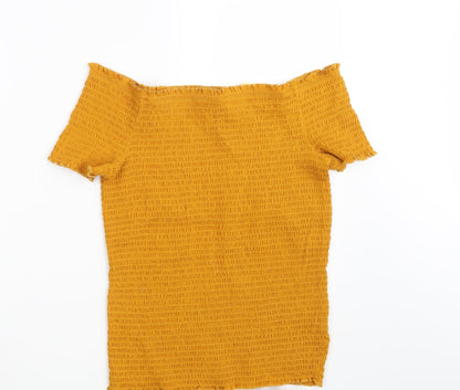 Preloved Papaya Womens Yellow   Basic Blouse Size 14 - Front