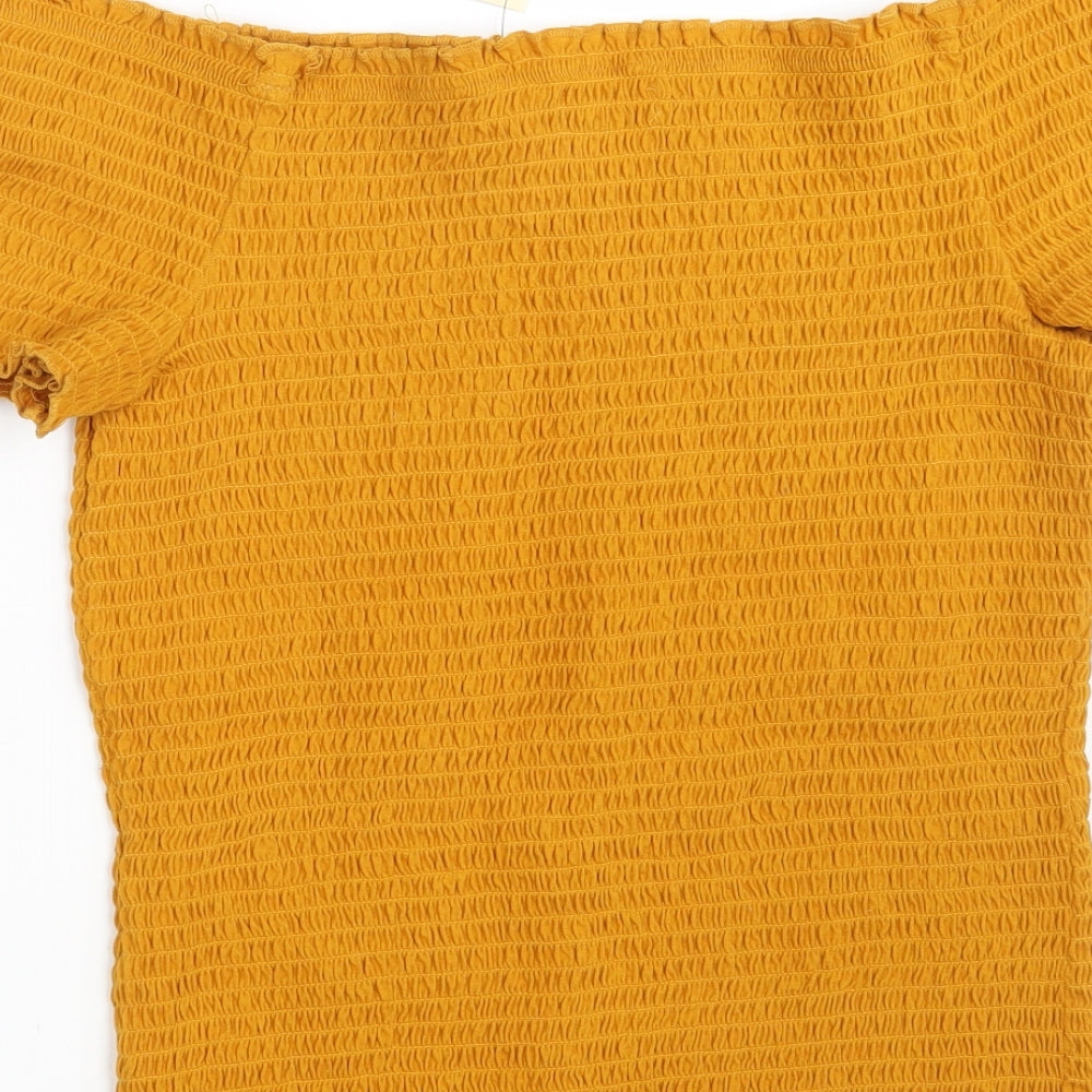 Papaya Womens Yellow   Basic Blouse Size 14