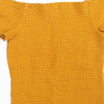 Preloved Papaya Womens Yellow   Basic Blouse Size 14 - Label