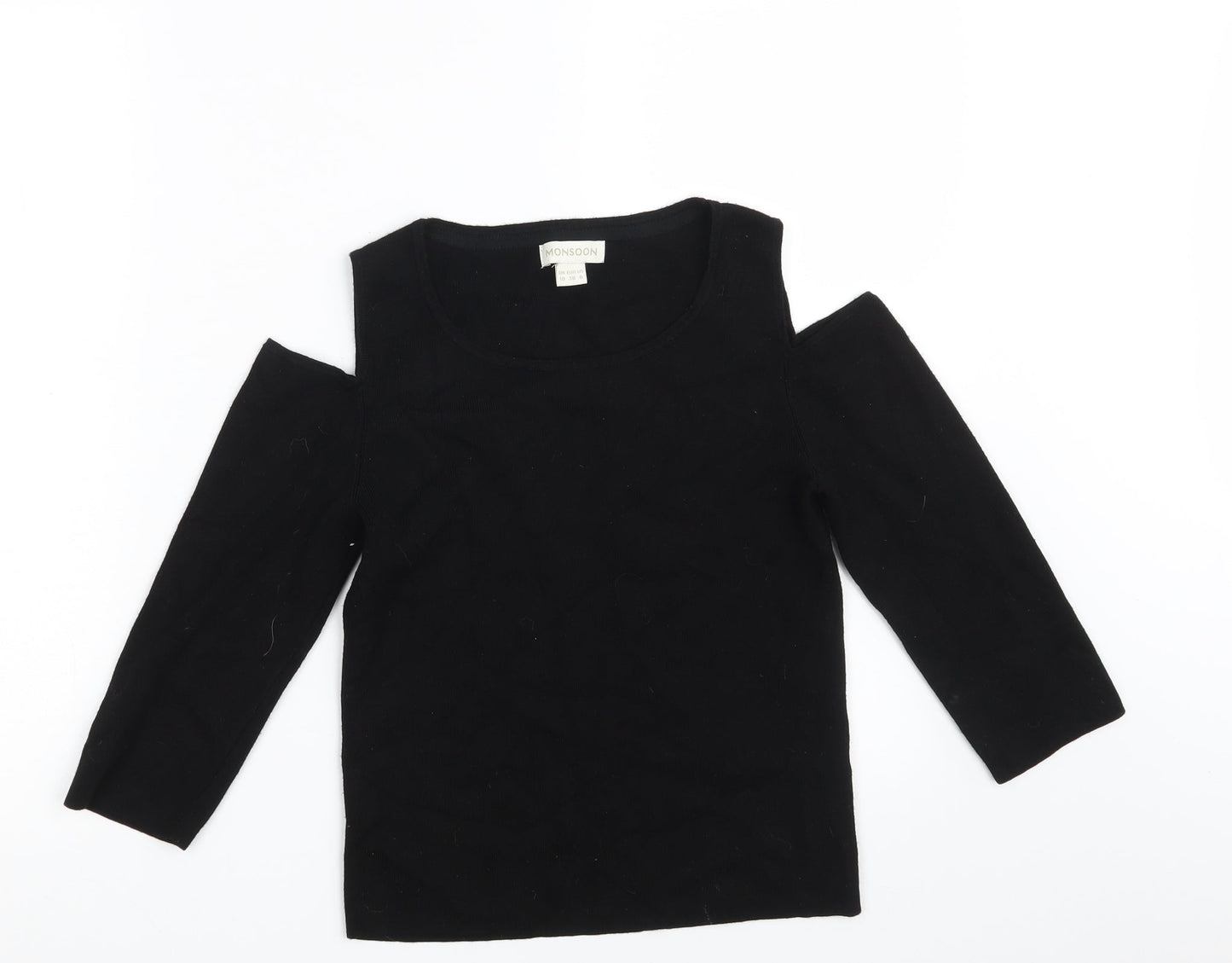 Monsoon Womens Black  Knit Pullover Jumper Size 10