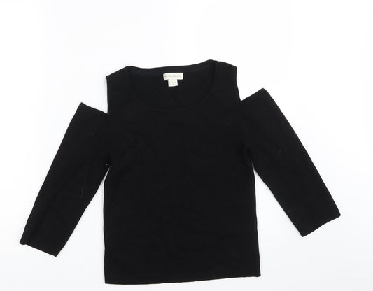 Monsoon Womens Black  Knit Pullover Jumper Size 10