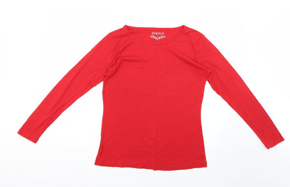 Preloved Papaya Womens Red   Basic T-Shirt Size 14 - Front