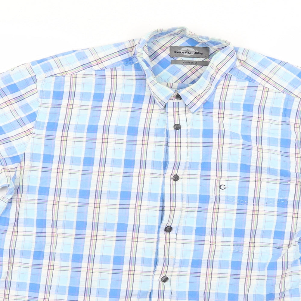peter gribby Mens Multicoloured Check   Button-Up Size L