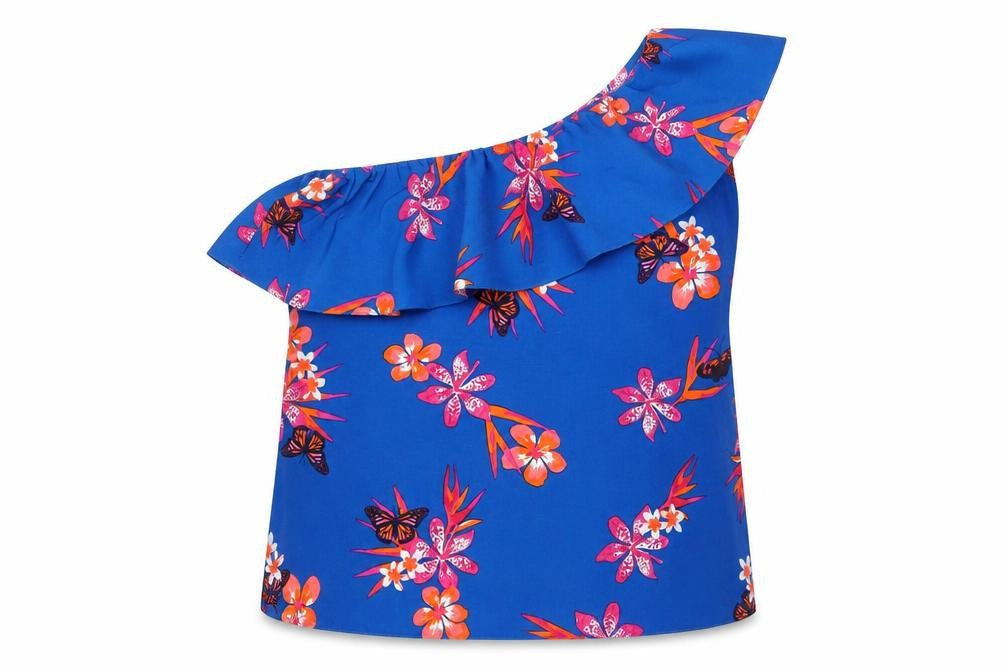 George Womens Blue Geometric  Basic Blouse Size 16