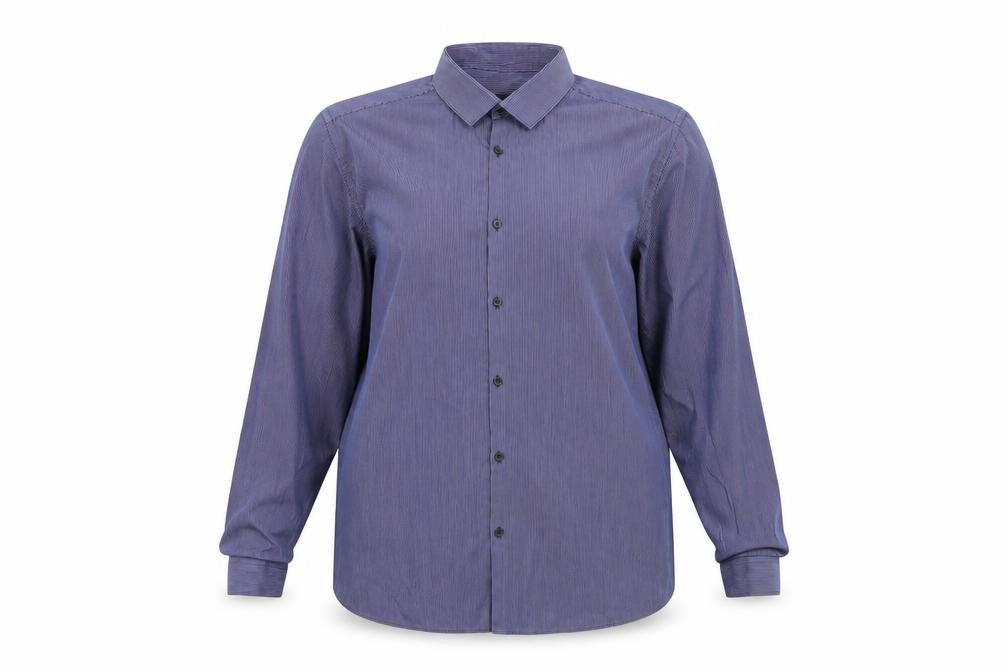 Cedarwood State Womens Blue Striped Basic Button-Up Size 16