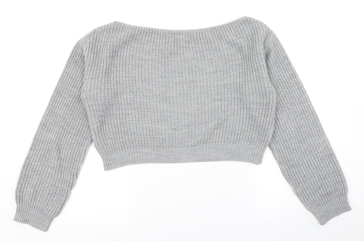 Missguided Womens Grey  Knit Pullover Jumper Size S  - Cropped