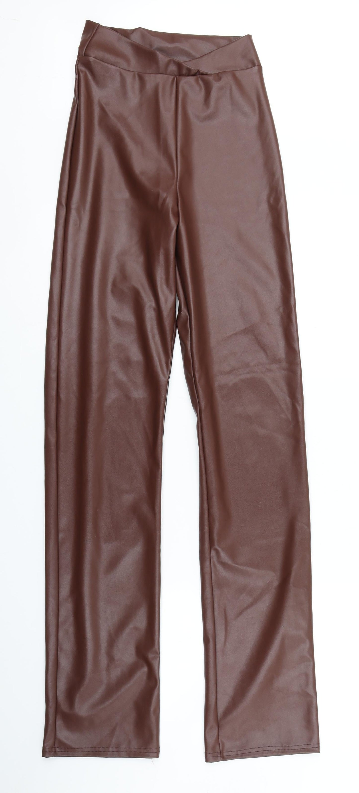 PRETTYLITTLETHING Womens Brown   Trousers  Size 4 L32 in