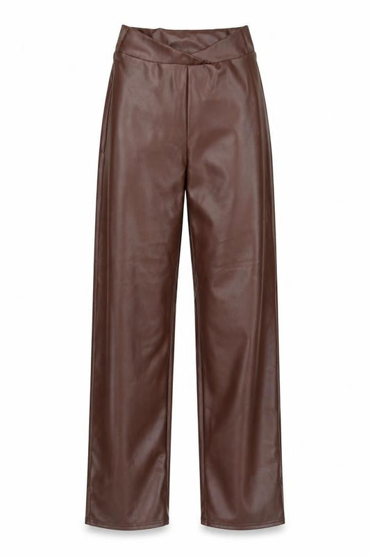 PRETTYLITTLETHING Womens Brown   Trousers  Size 4 L32 in