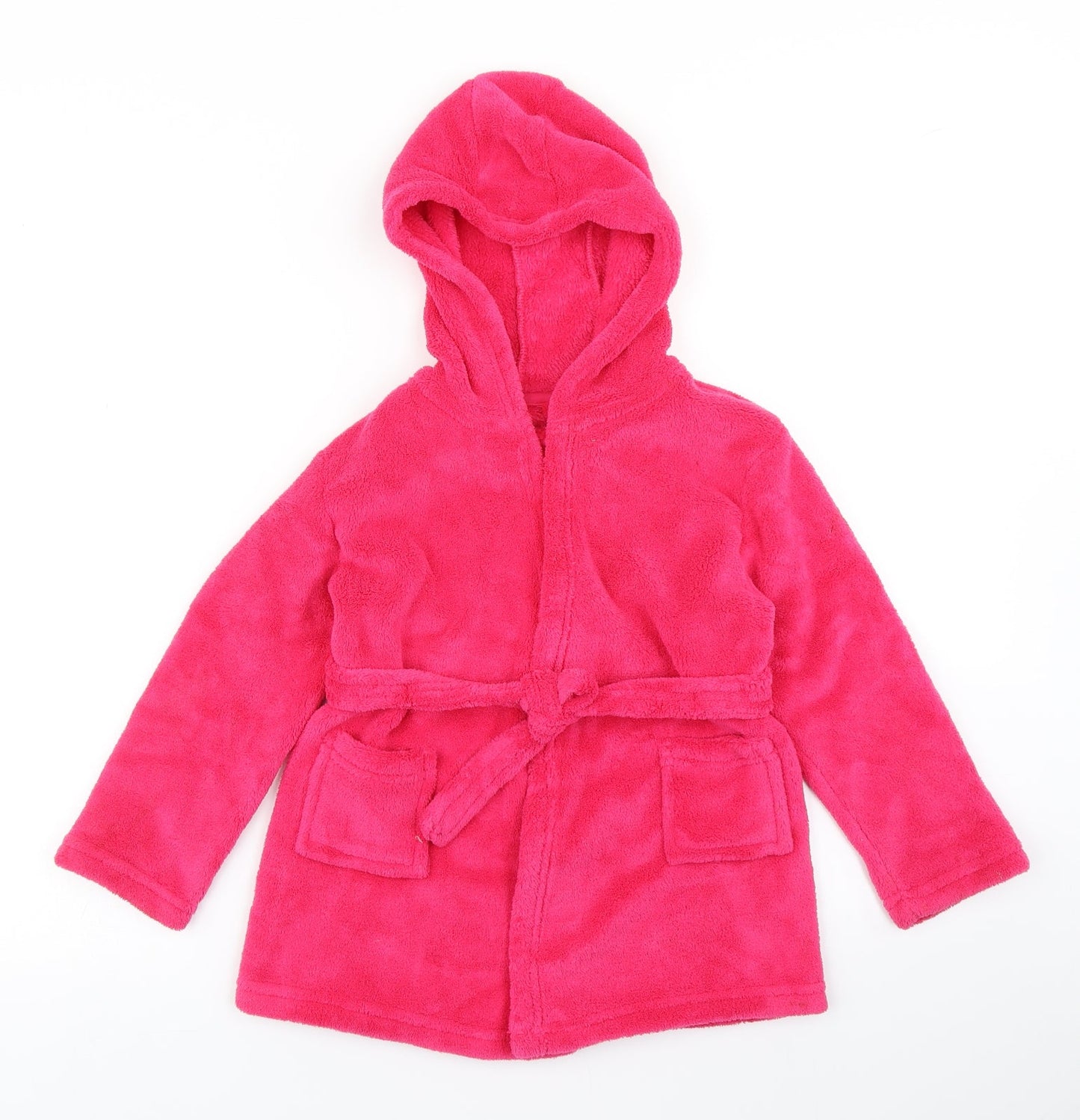 Matalan Girls Pink Solid Fleece Top Robe Size 4-5 Years