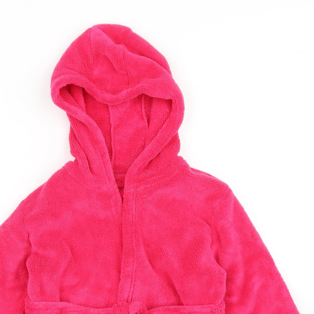 Matalan Girls Pink Solid Fleece Top Robe Size 4-5 Years