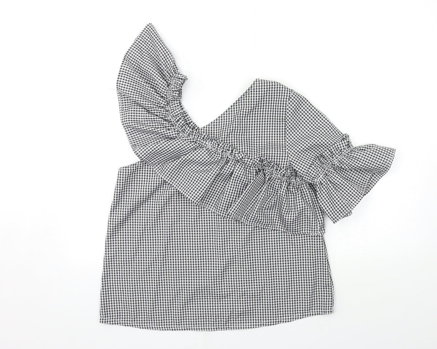 Only Womens Grey Check  Basic Blouse Size M