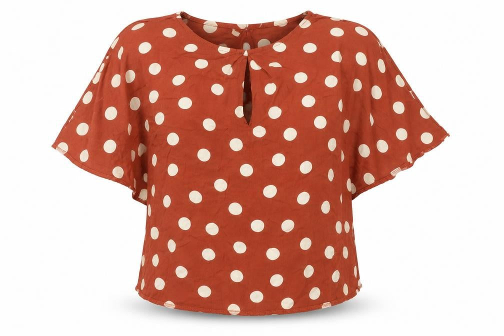 New Look Womens Brown Polka Dot  Basic Blouse Size 12