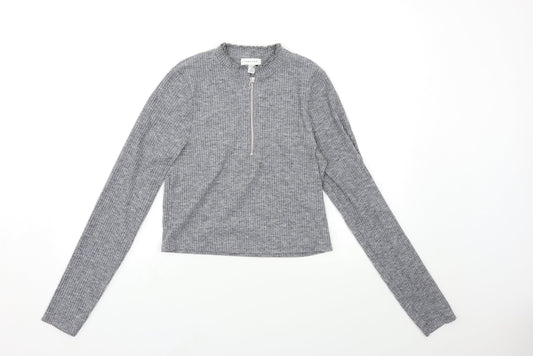 Topshop Womens Grey  Knit Pullover Jumper Size 14