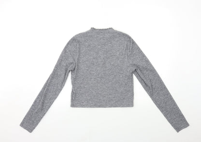 Preloved Topshop Womens Grey  Knit Pullover Jumper Size 14 - Back