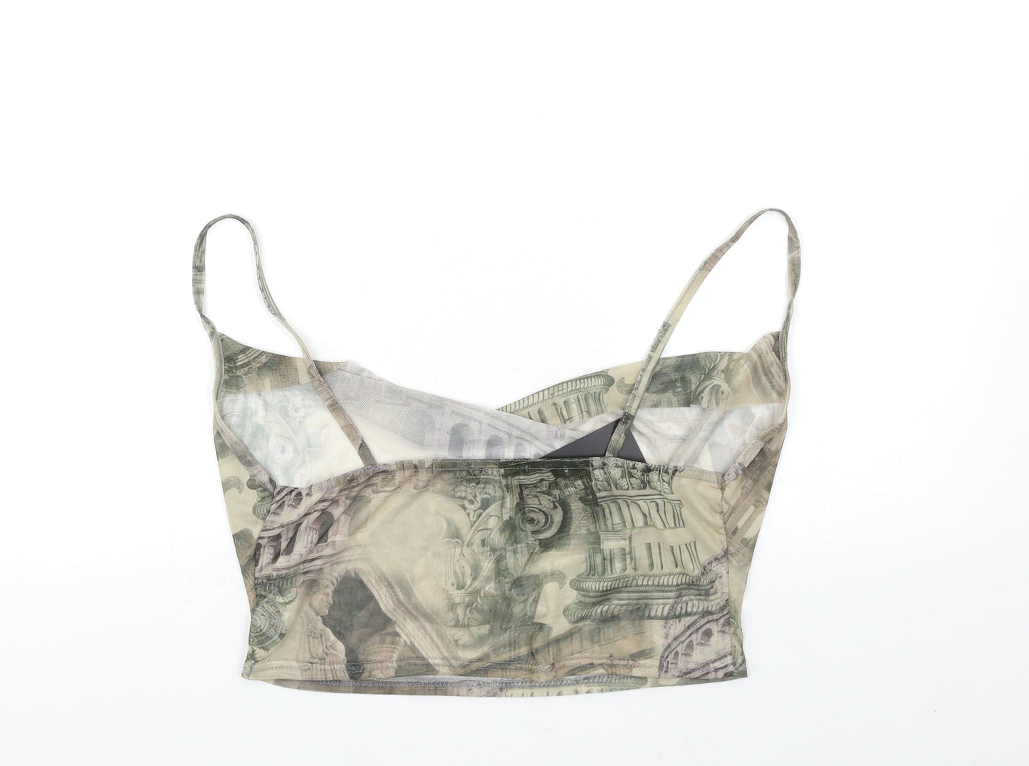 PRETTYLITTLETHING Womens Green Geometric  Basic Tank Size 14