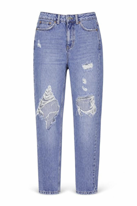 Topshop Womens Blue  Denim Mom Jeans Size 25 in L32 in