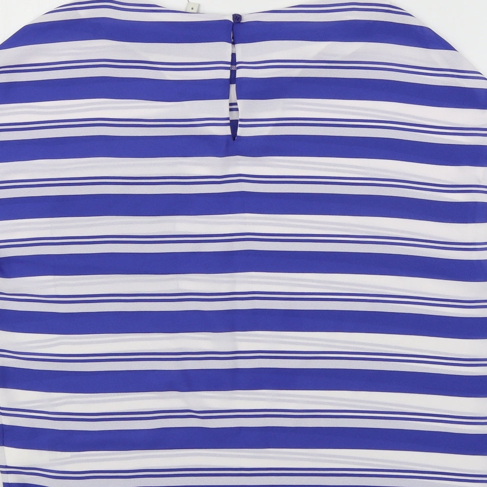 NEXT Womens Blue Striped  Basic Blouse Size 8