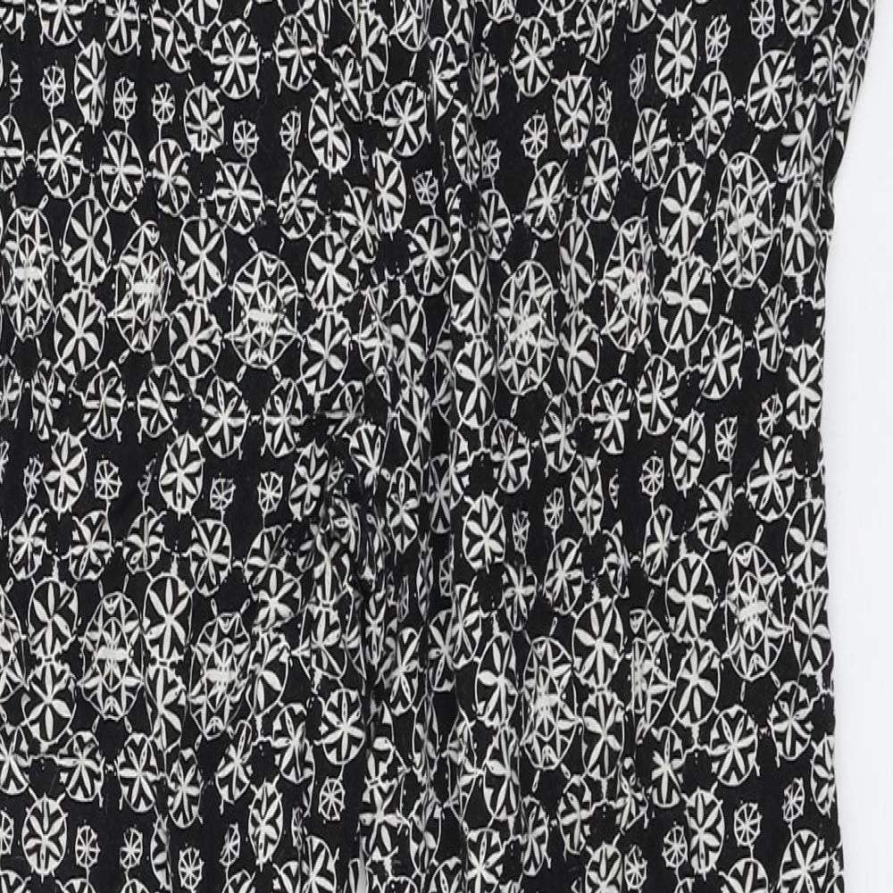 Atmosphere Womens Black Floral  Cropped Trousers Size 8 L24 in