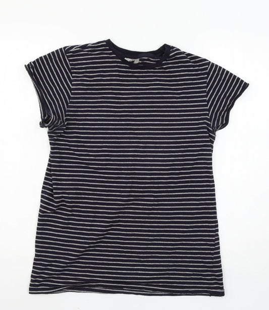 ASOS Womens Blue Striped Jersey Basic T-Shirt Size 6