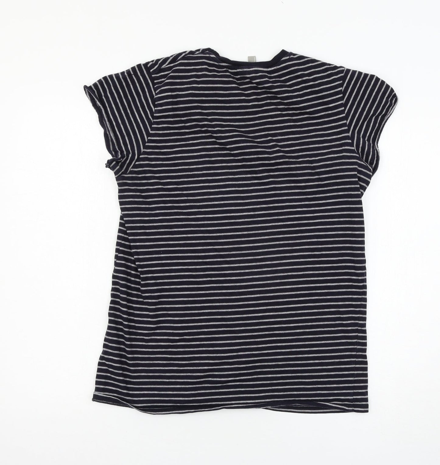 ASOS Womens Blue Striped Jersey Basic T-Shirt Size 6