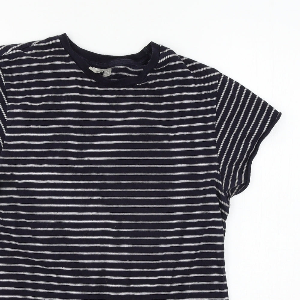 ASOS Womens Blue Striped Jersey Basic T-Shirt Size 6
