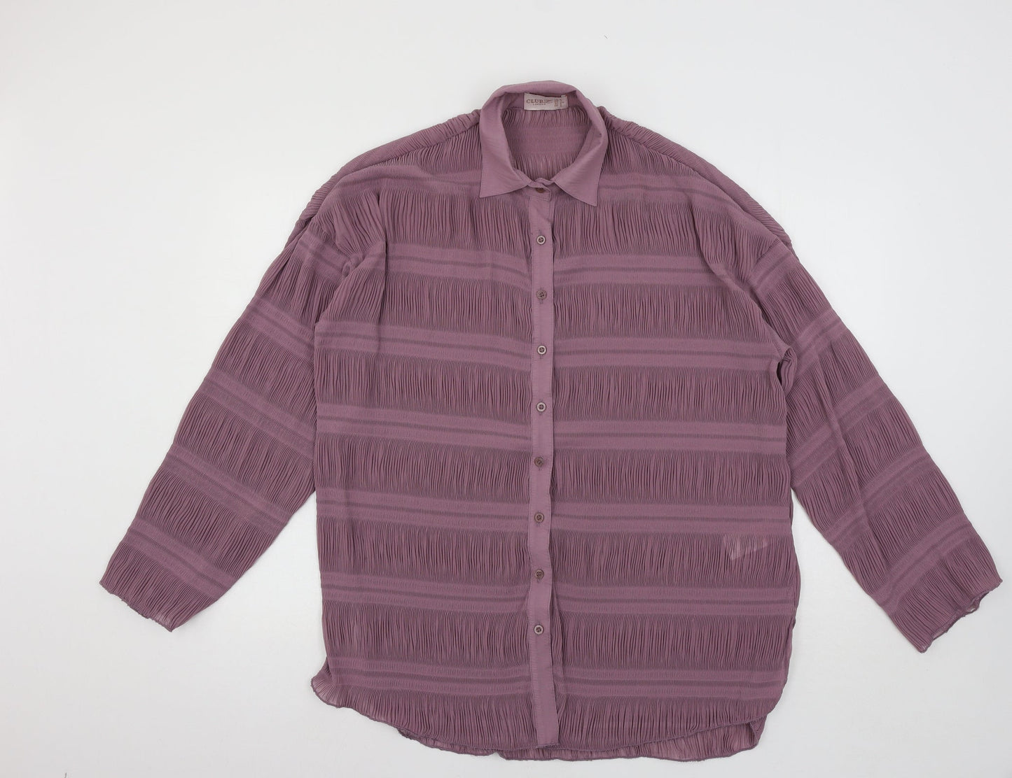 Club L Womens Purple   Basic Button-Up Size 8