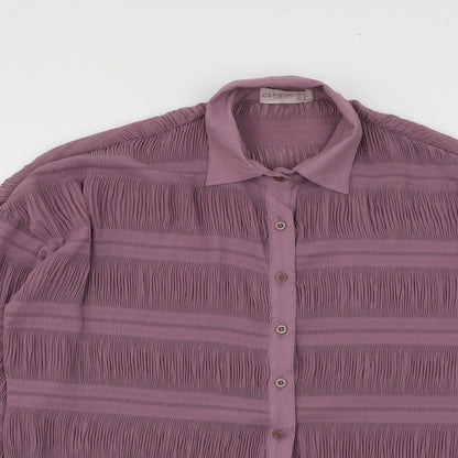 Club L Womens Purple   Basic Button-Up Size 8