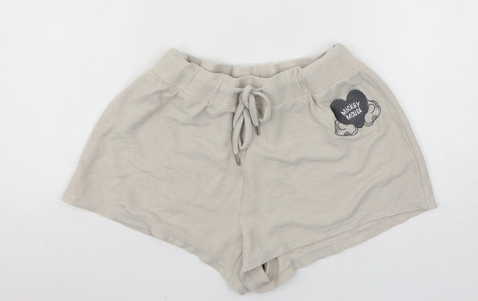 Disney Womens Beige Solid Jersey Top Pyjama Pants Size 6  - Mickey Mouse