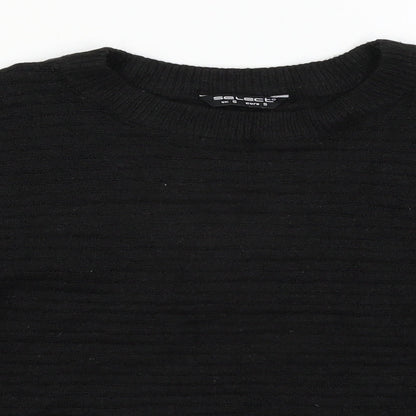 Select Womens Black  Knit Pullover Jumper Size S
