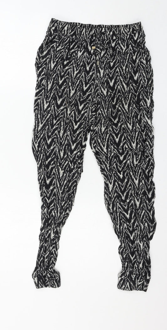 Dorothy Perkins Womens Black Striped  Trousers  Size 8 L25 in