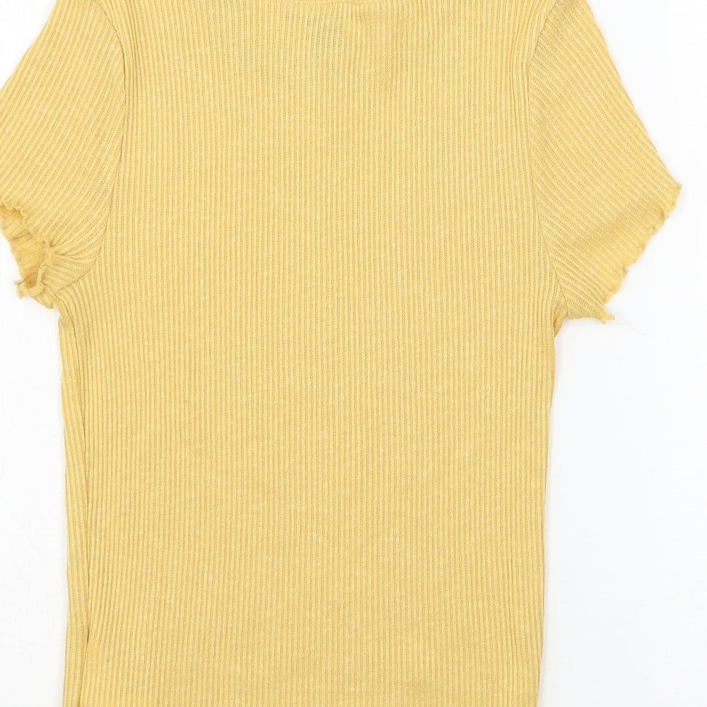 Primark Womens Yellow  Jersey Basic T-Shirt Size 4