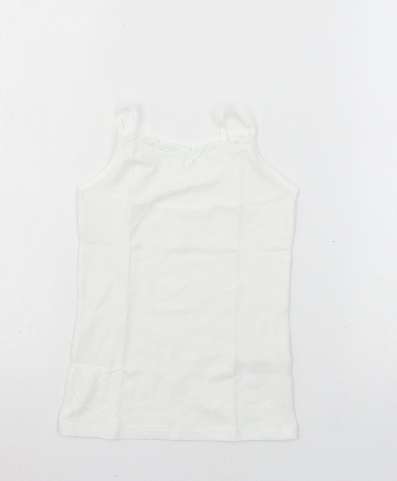 F&F Girls White  Jersey Basic Tank Size 6-7 Years